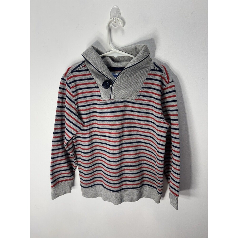 KAPITAL K Kids Shawl collar multi stripe pullover  Sweater Cotton  Sz 6